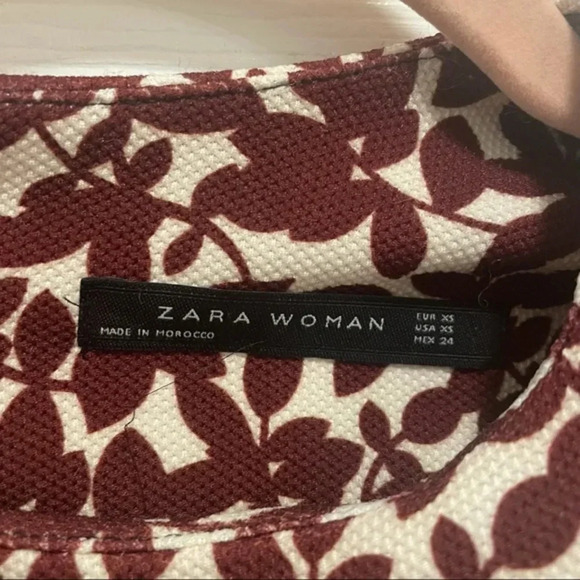 Zara Women's Floral Short Sleeve Sheath Work Dress XS - Picture 5 of 7